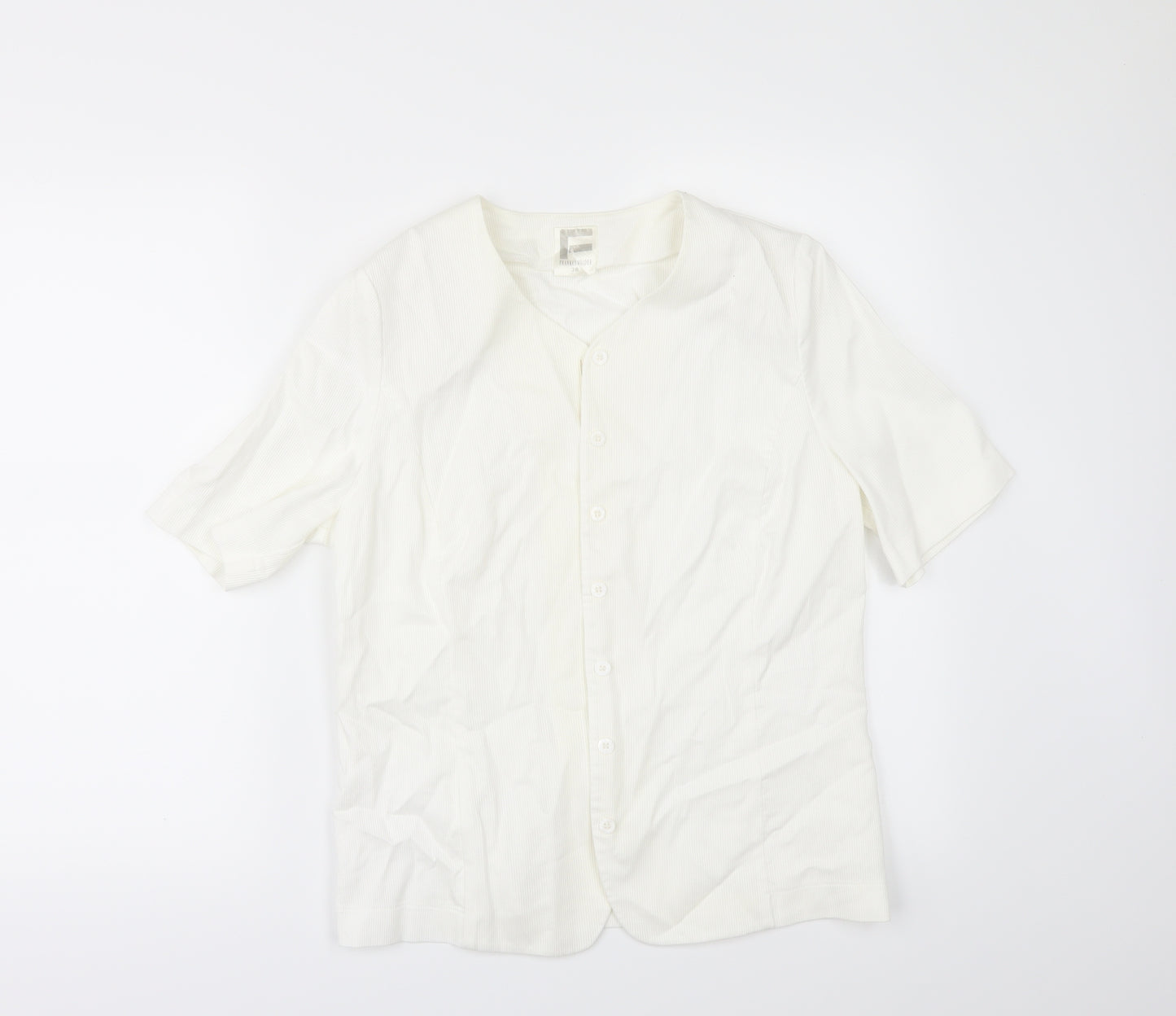 Frankenwalder Womens Ivory   Tunic Button-Up Size 10