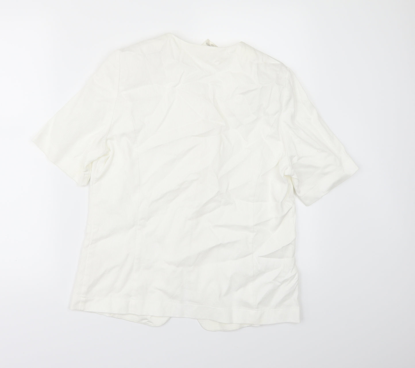 Frankenwalder Womens Ivory   Tunic Button-Up Size 10