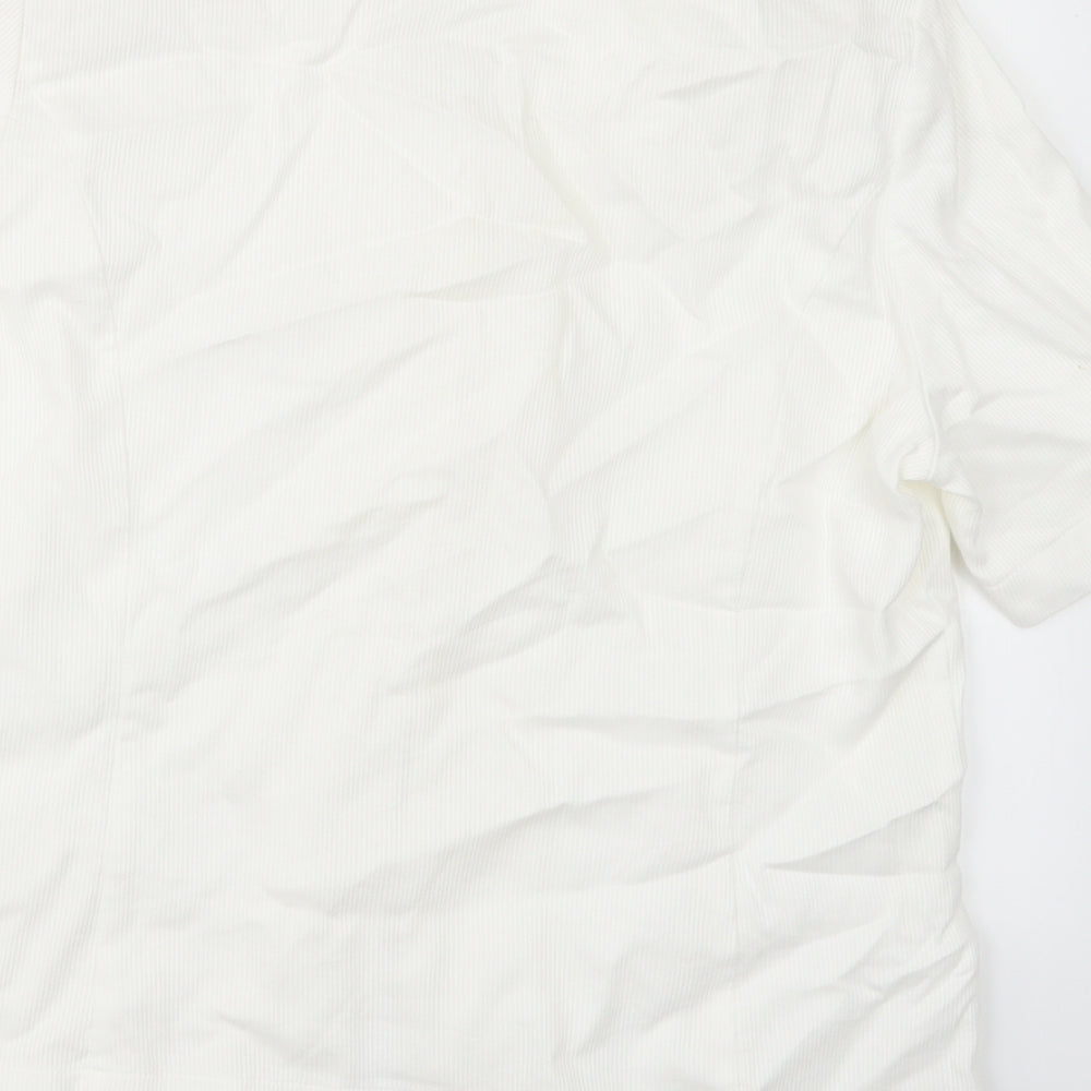 Frankenwalder Womens Ivory   Tunic Button-Up Size 10