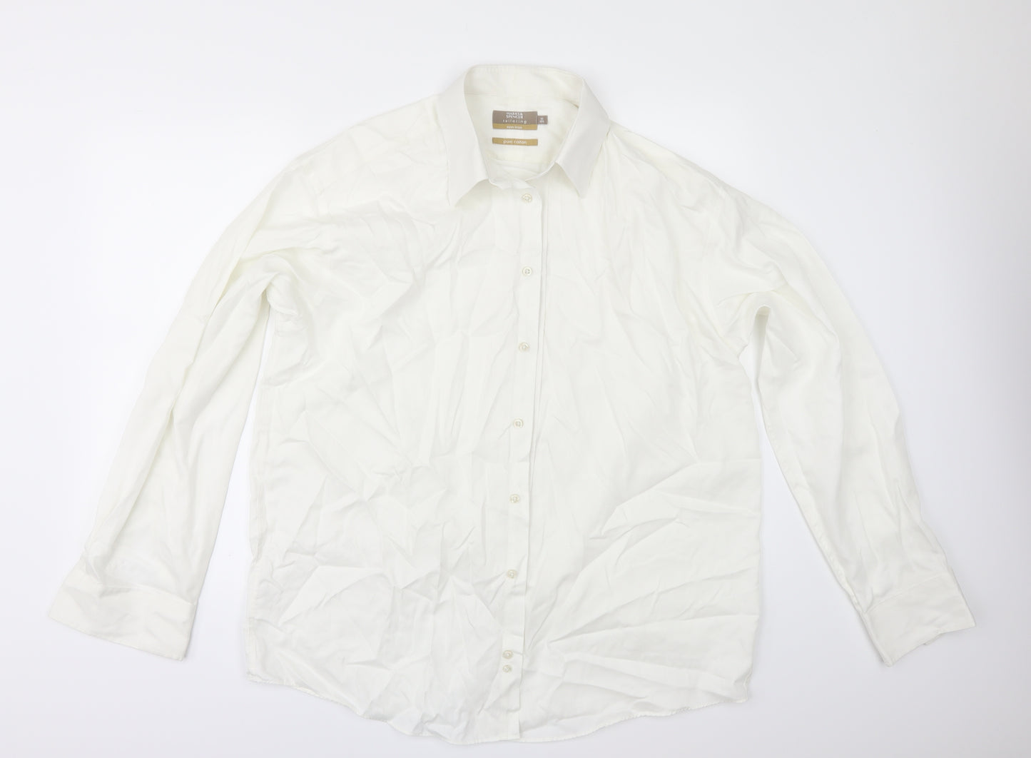 Marks and Spencer Mens White    Dress Shirt Size 16.5