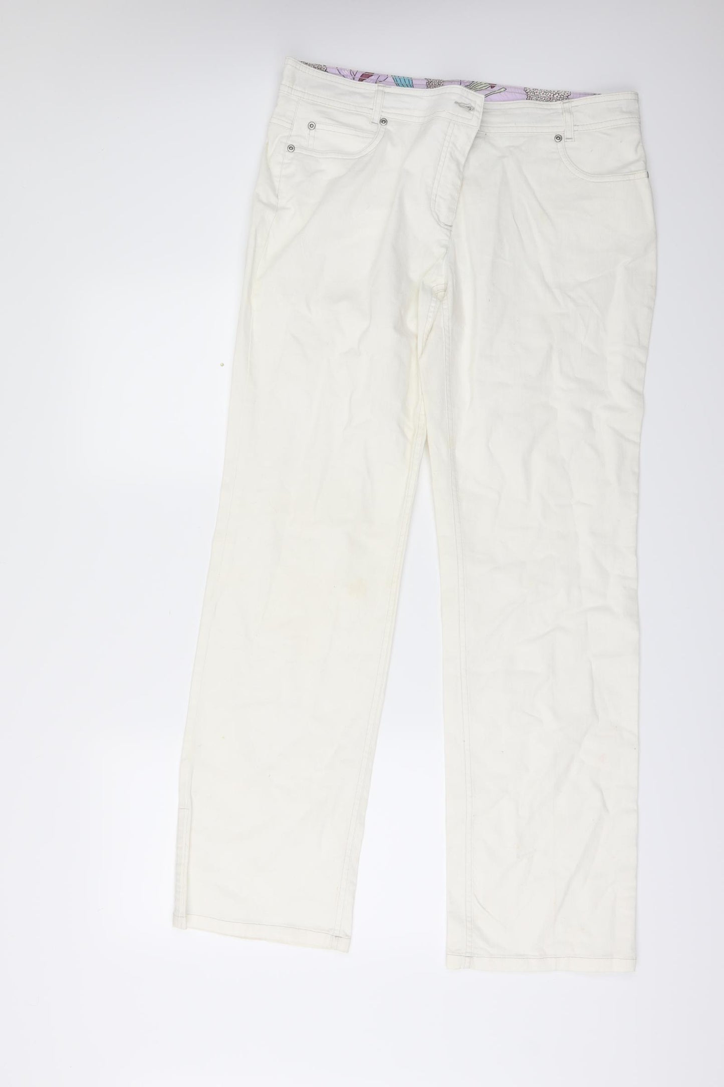 Stehmann Womens White  Denim Straight Jeans Size 16 L32 in