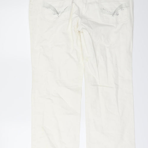 Stehmann Womens White  Denim Straight Jeans Size 16 L32 in