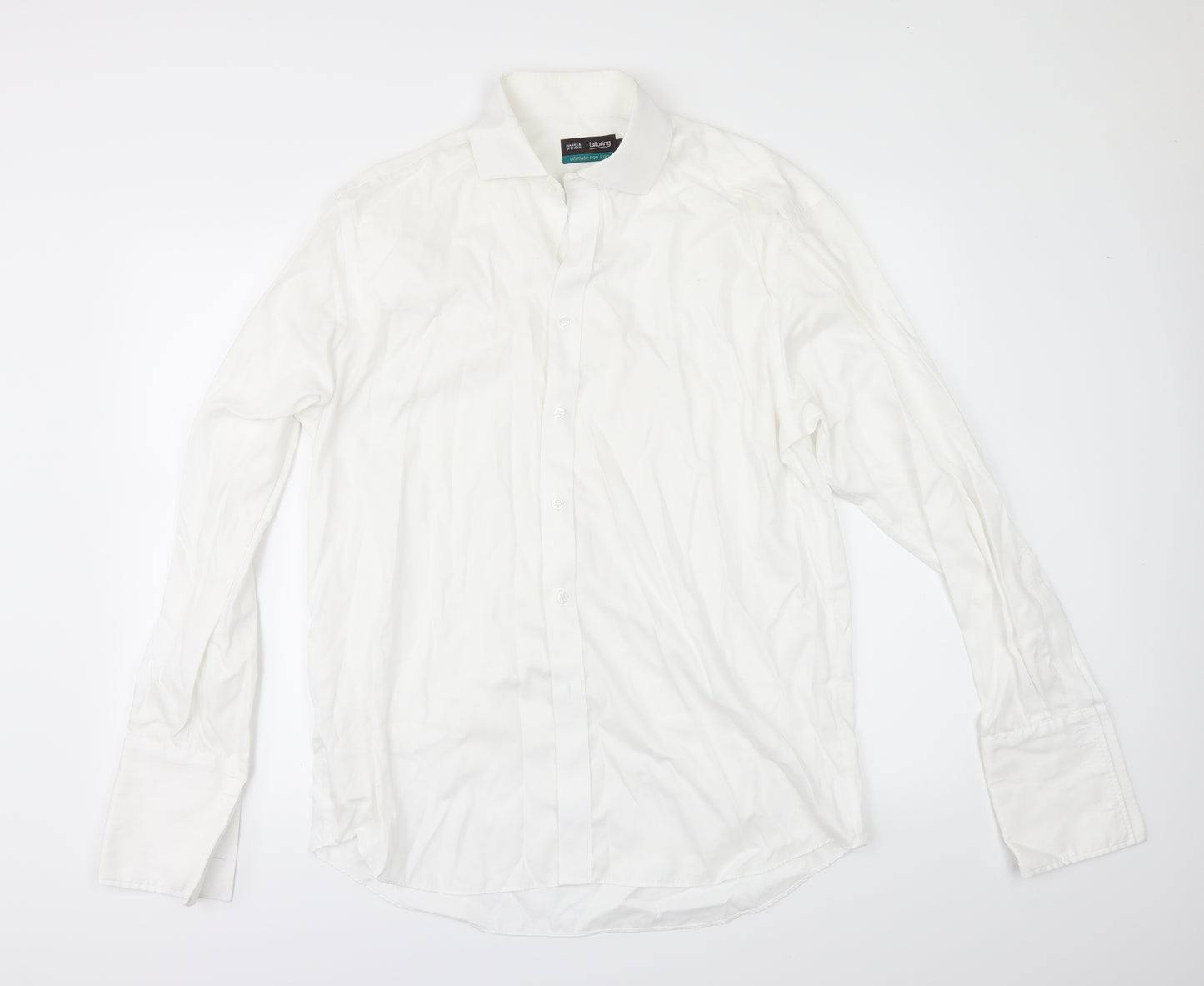 Marks and Spencer Mens White    Dress Shirt Size 16