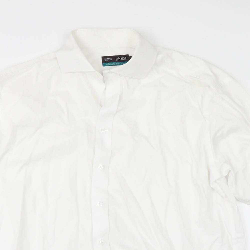 Marks and Spencer Mens White    Dress Shirt Size 16
