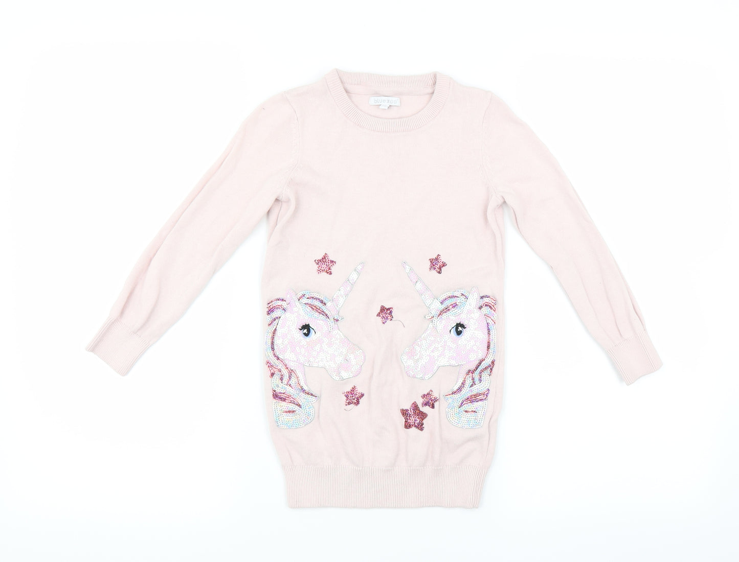 bluezoo Girls Pink   Pullover Jumper Size 5-6 Years  - unicorn