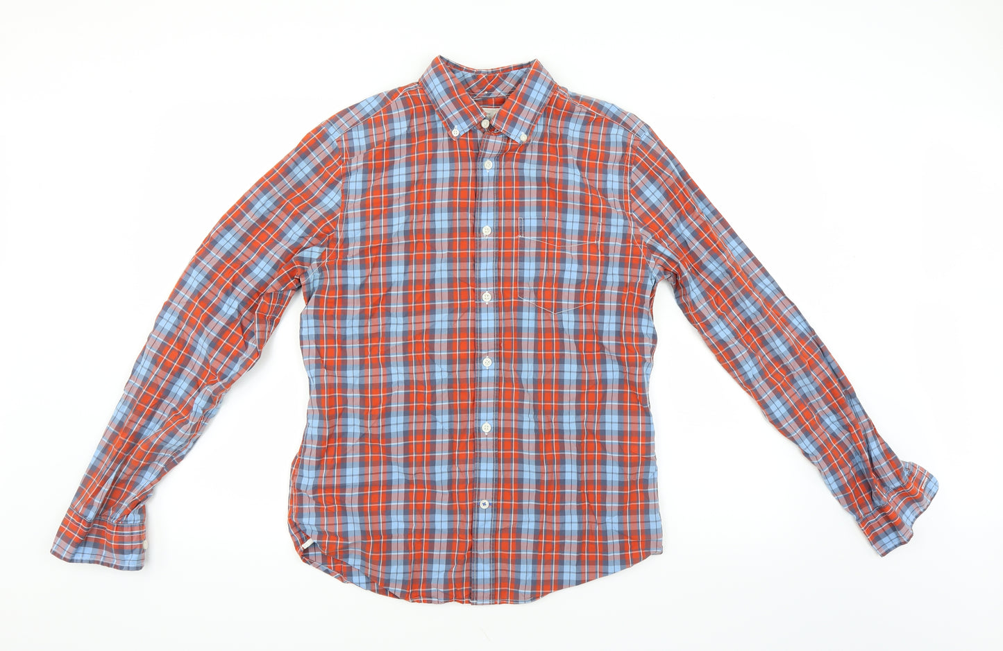 Gap Mens Orange Check   Button-Up Size S