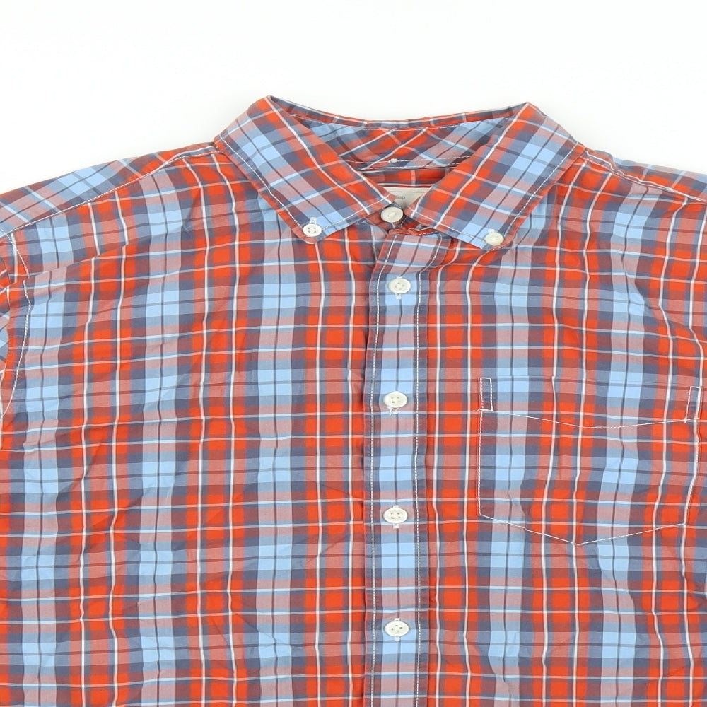 Gap Mens Orange Check   Button-Up Size S