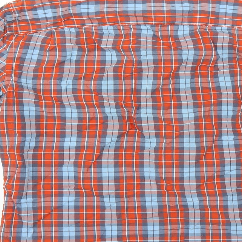 Gap Mens Orange Check   Button-Up Size S
