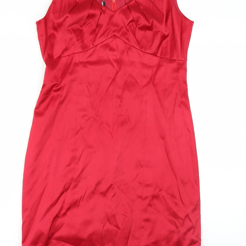 Preworn Womens Red   Pencil Dress  Size 10