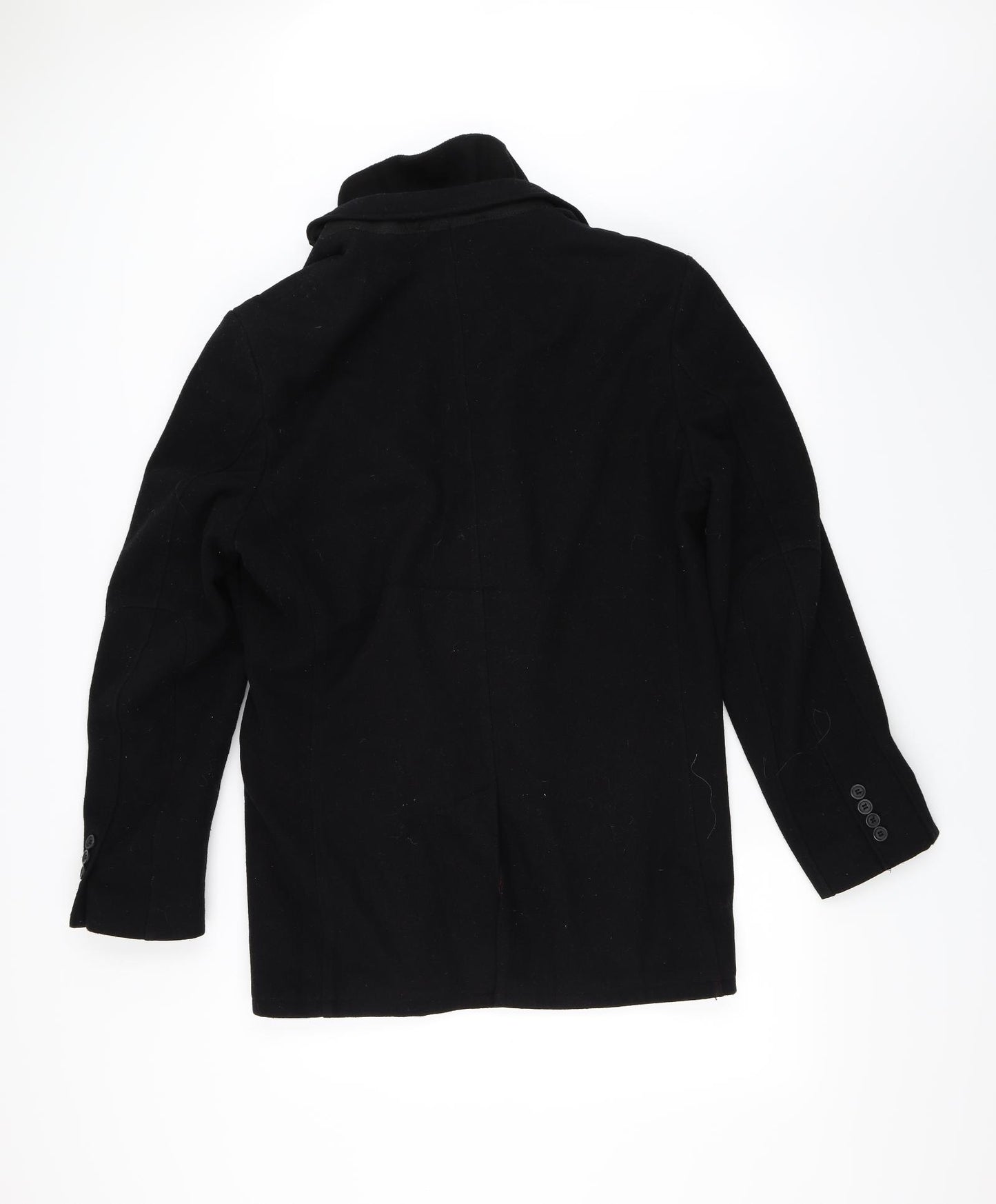 Angelo Litrico Mens Black   Overcoat Coat Size 50