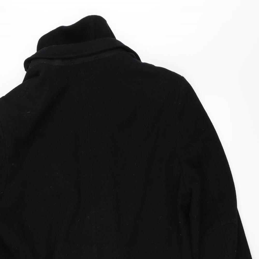 Angelo Litrico Mens Black   Overcoat Coat Size 50