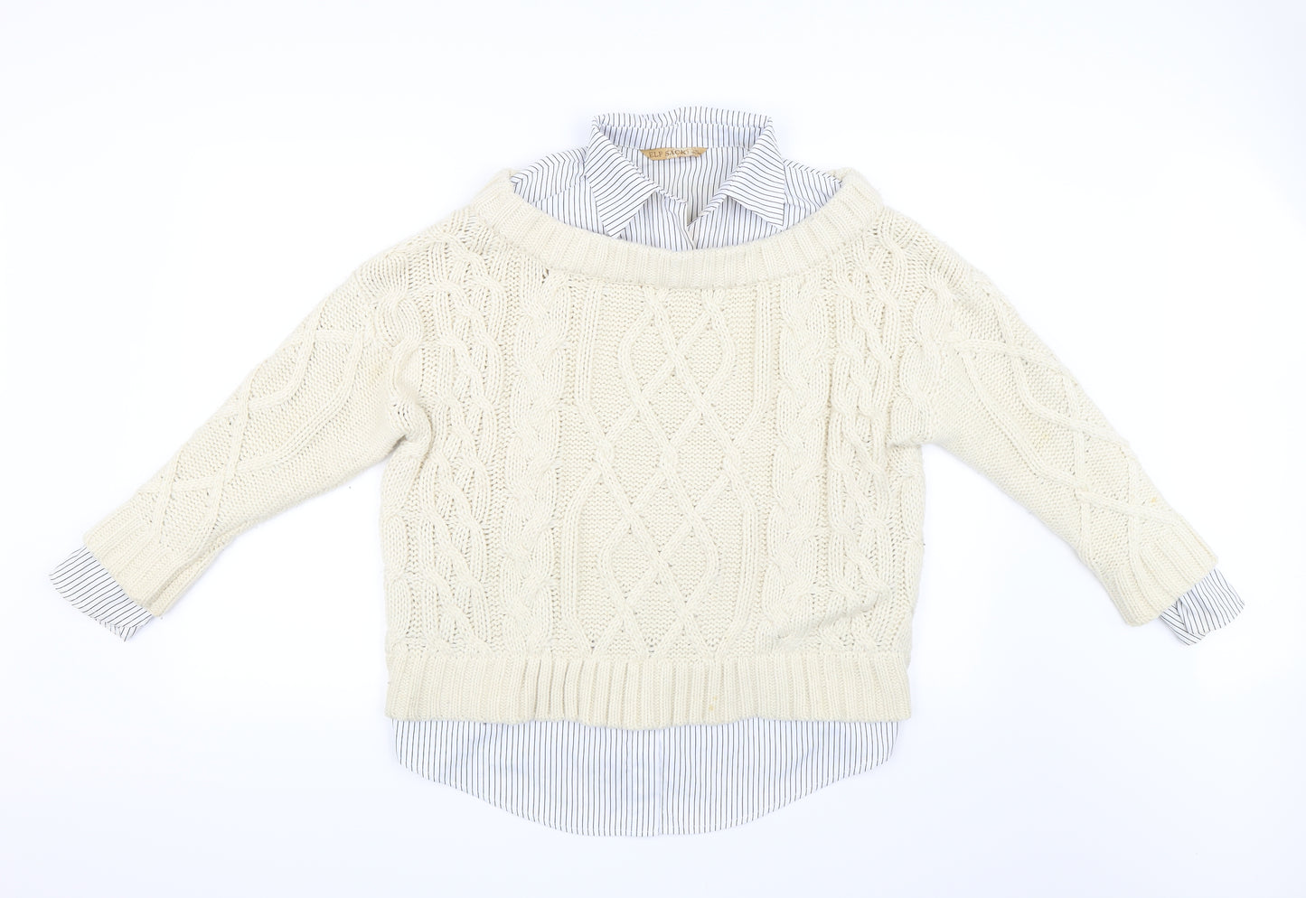 Elf Sack Womens Ivory   Pullover Jumper Size S  - 2-IN-1 Jumper