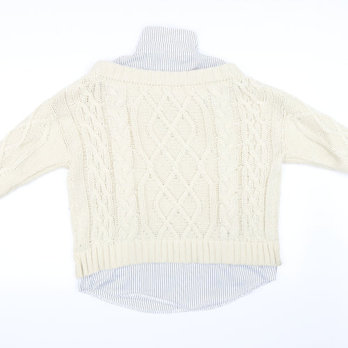 Elf Sack Womens Ivory   Pullover Jumper Size S  - 2-IN-1 Jumper