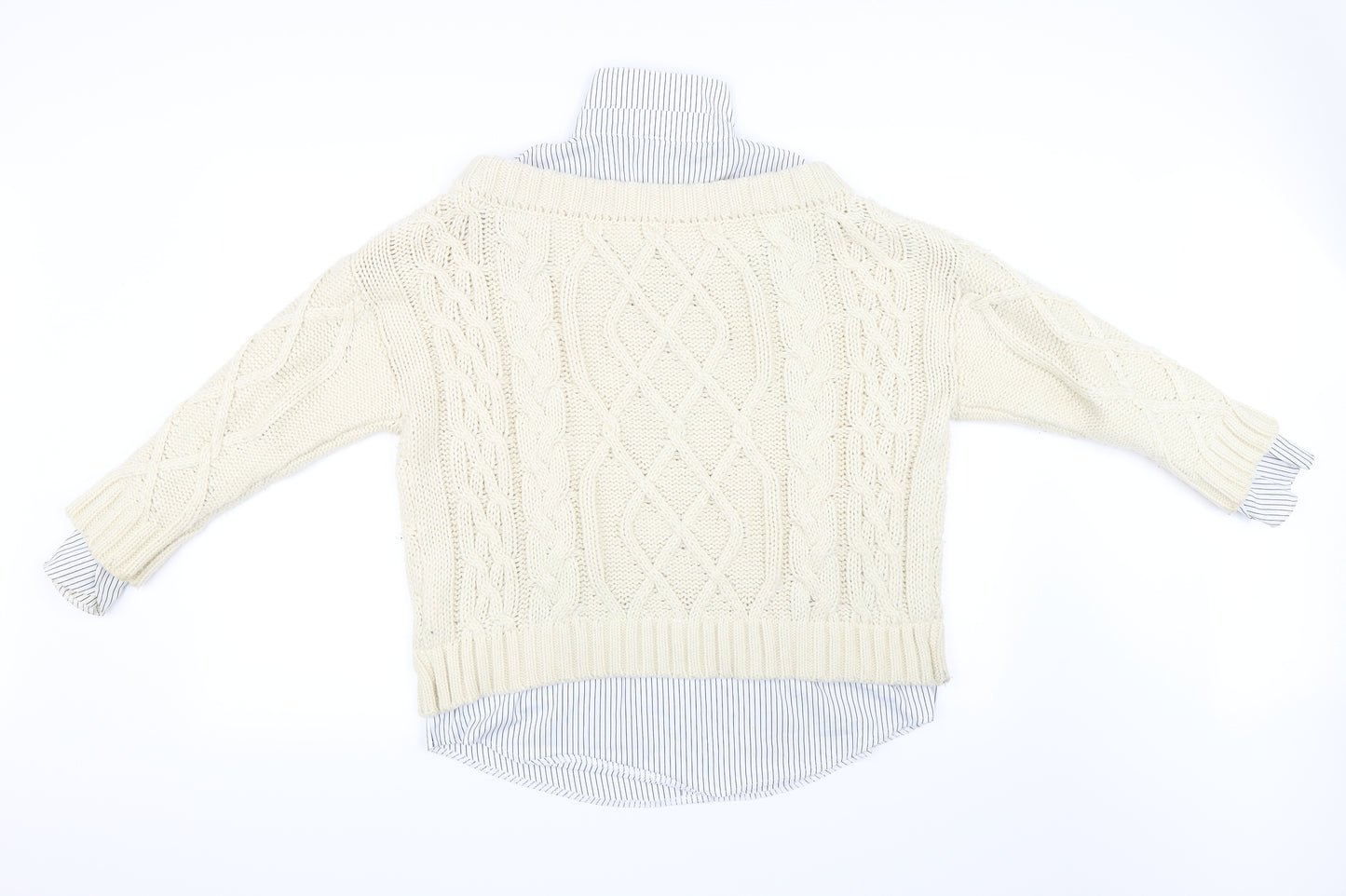 Elf Sack Womens Ivory   Pullover Jumper Size S  - 2-IN-1 Jumper