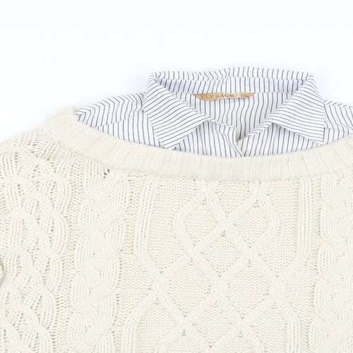 Elf Sack Womens Ivory   Pullover Jumper Size S  - 2-IN-1 Jumper