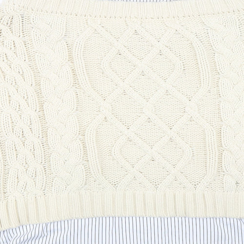 Elf Sack Womens Ivory   Pullover Jumper Size S  - 2-IN-1 Jumper