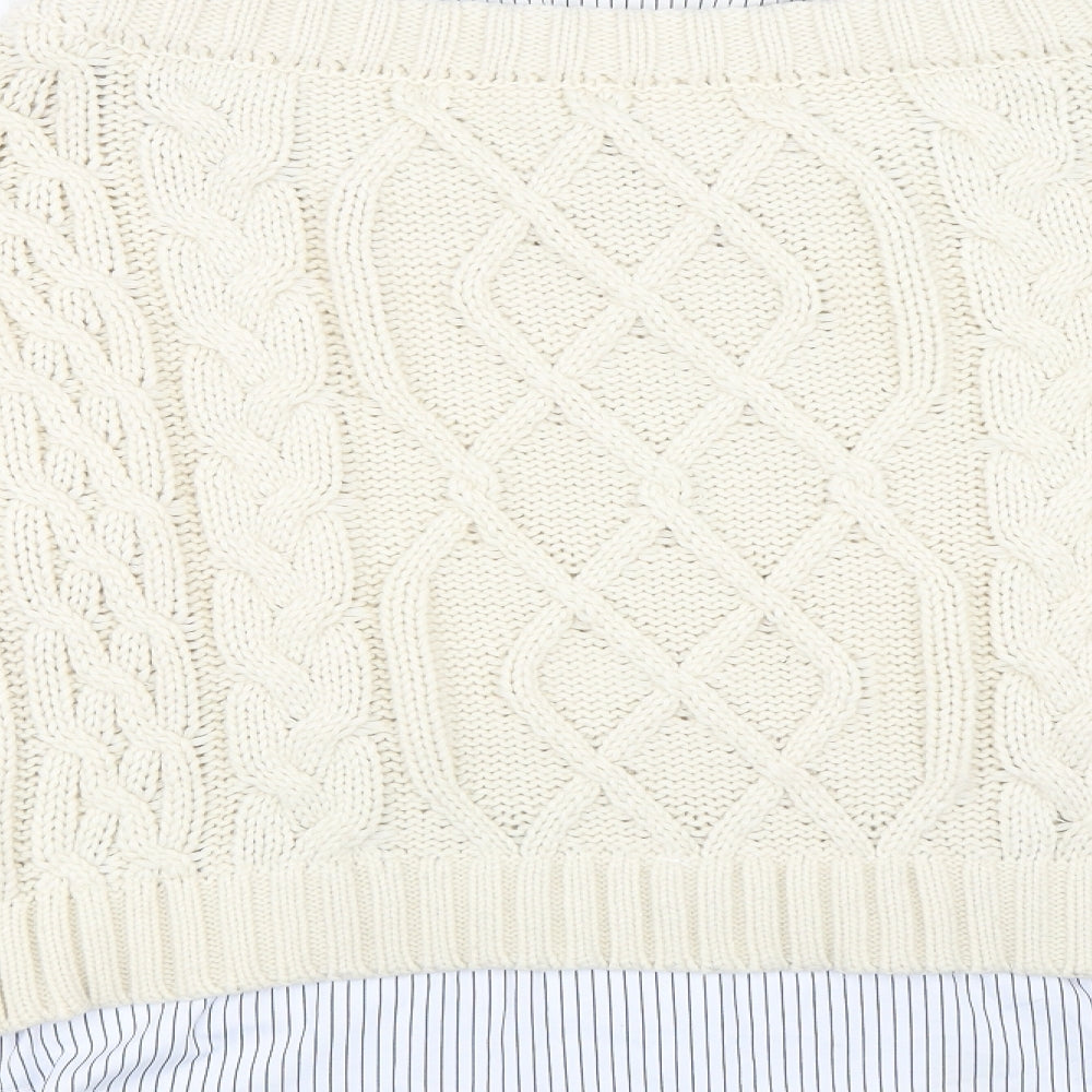 Elf Sack Womens Ivory   Pullover Jumper Size S  - 2-IN-1 Jumper