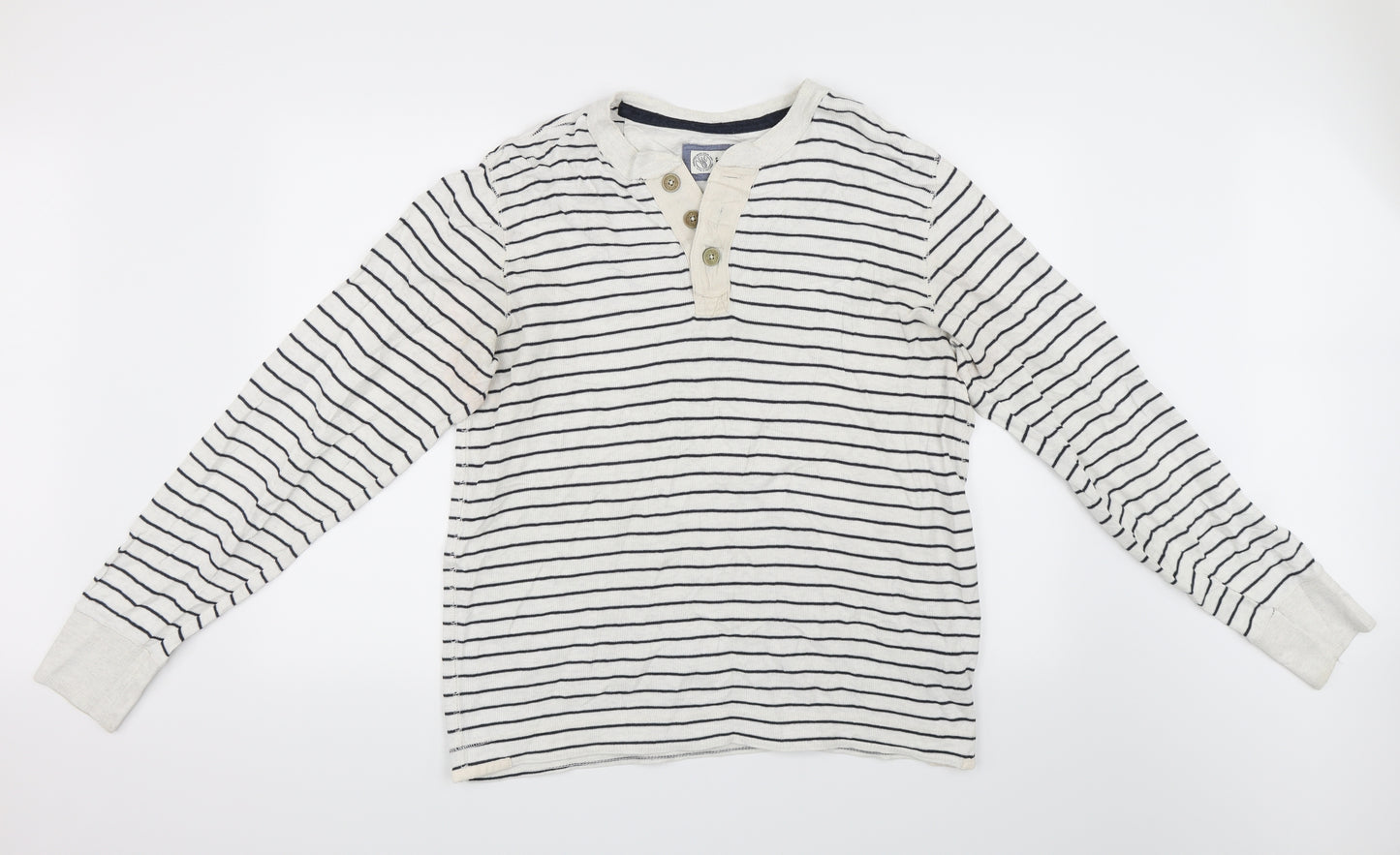 Fat Face Mens Ivory Striped   T-Shirt Size M
