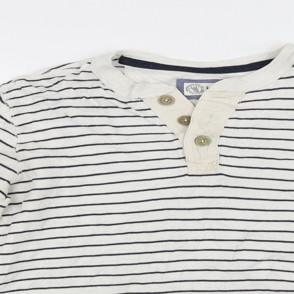 Fat Face Mens Ivory Striped   T-Shirt Size M