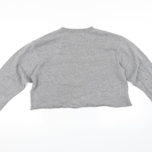 Preworn Womens Grey   Pullover Hoodie Size 8  - Cropped Sweatshirt