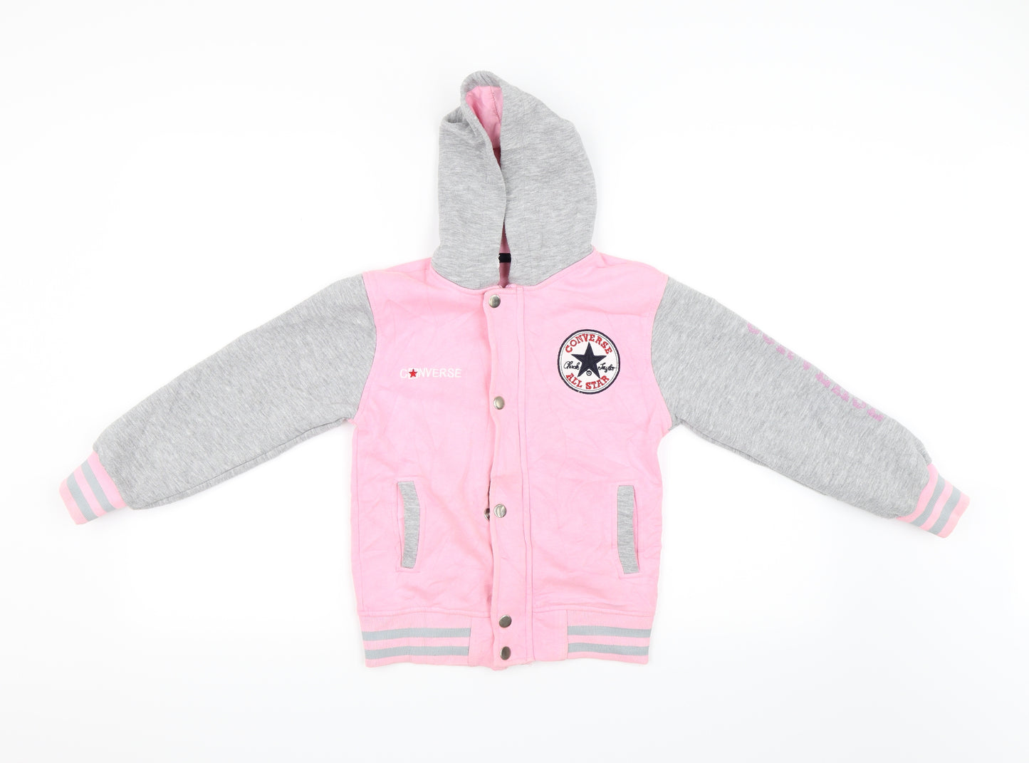 Converse Girls Pink   Full Zip Hoodie Size M