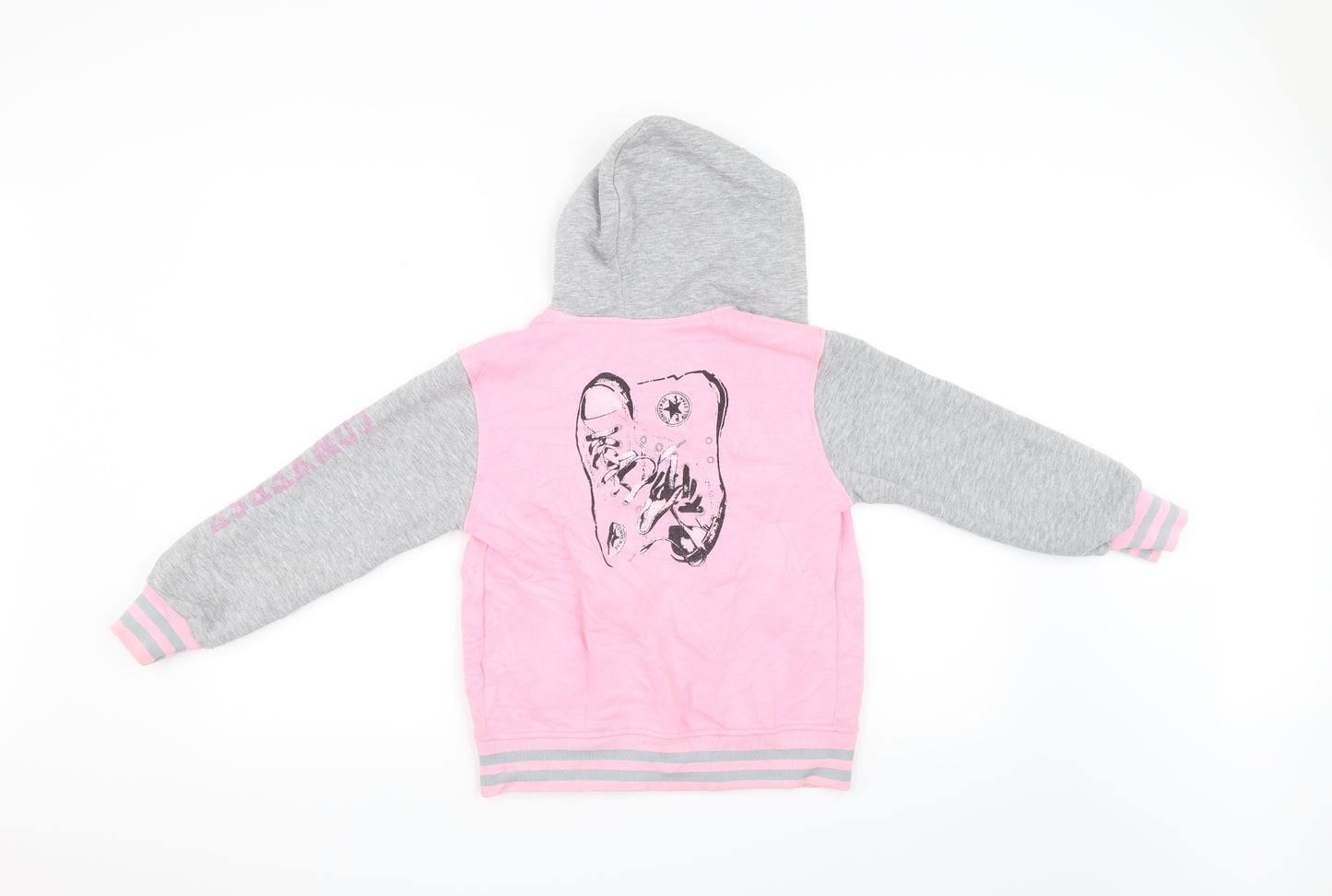 Converse Girls Pink   Full Zip Hoodie Size M