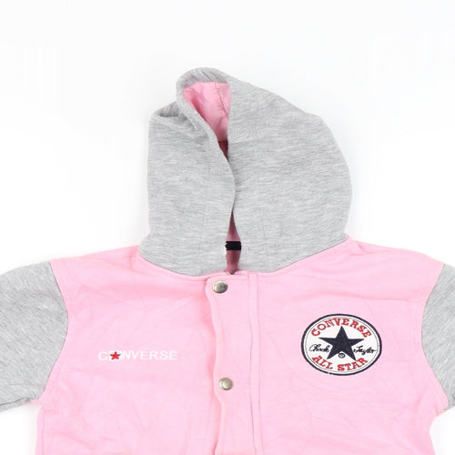 Converse Girls Pink   Full Zip Hoodie Size M