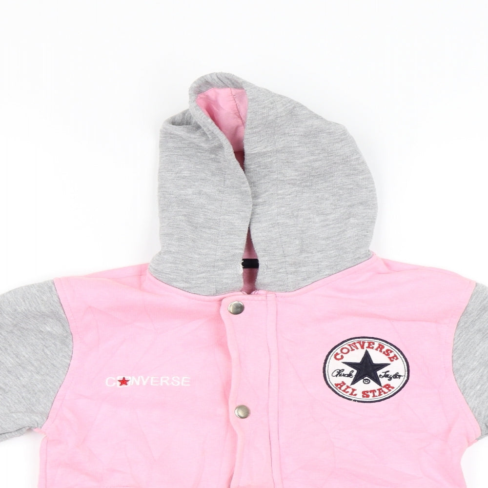 Converse Girls Pink   Full Zip Hoodie Size M