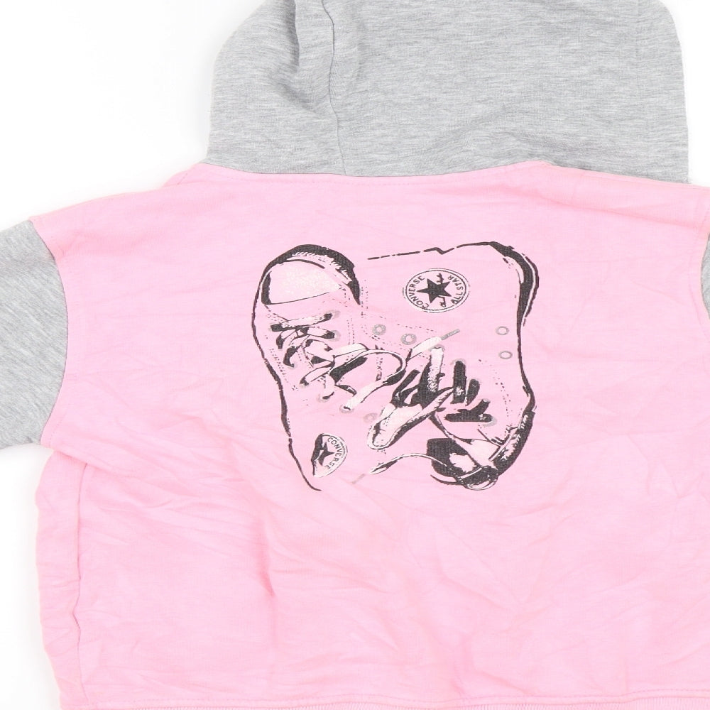 Converse Girls Pink   Full Zip Hoodie Size M