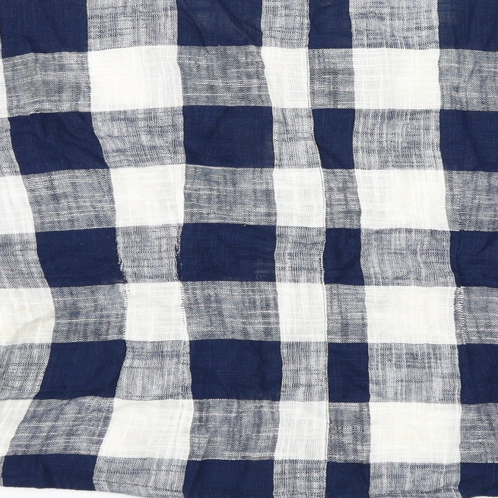 Zara Womens Blue Check  Basic Blouse Size M