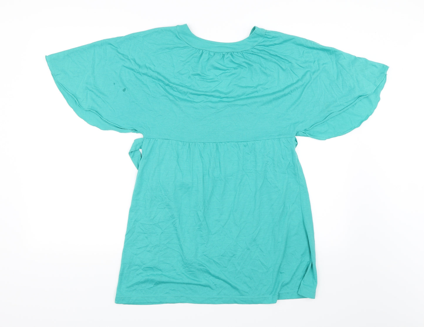 Miss Fiori Womens Green   Basic Blouse Size 10  - Tie Waist