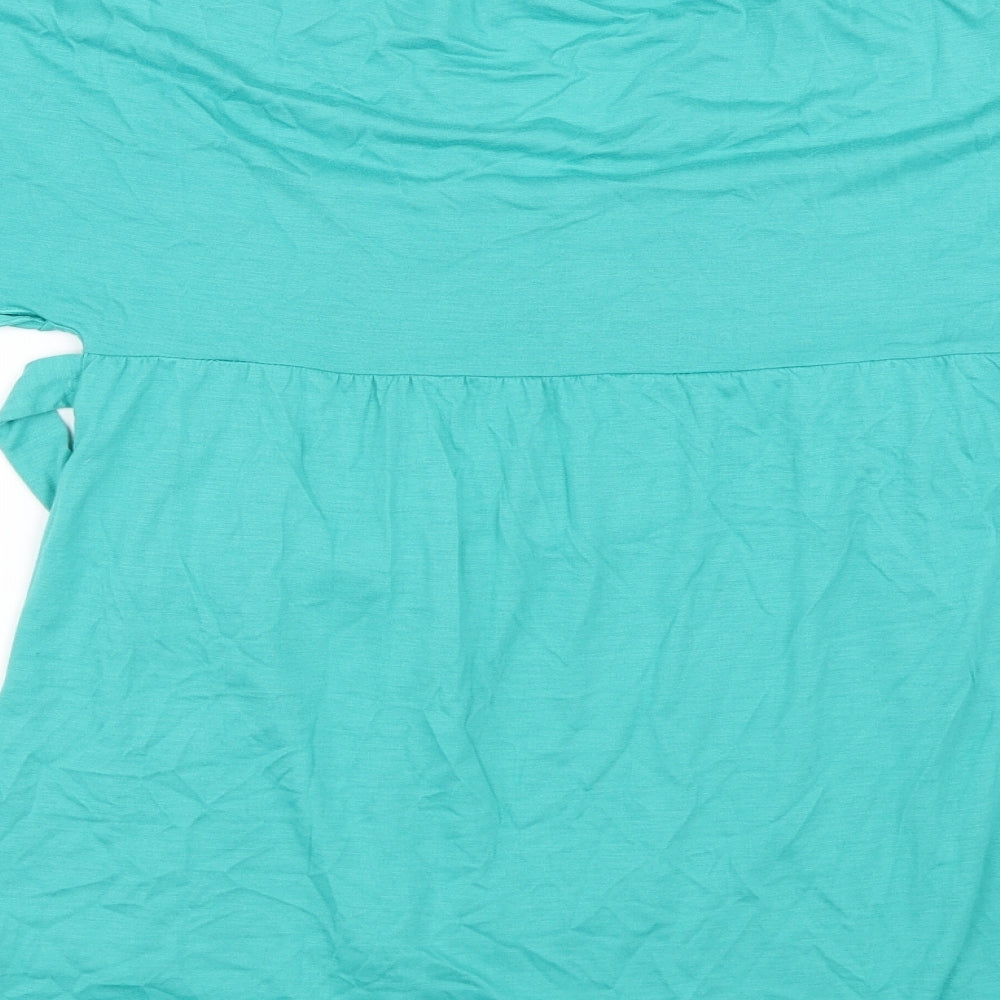 Miss Fiori Womens Green   Basic Blouse Size 10  - Tie Waist