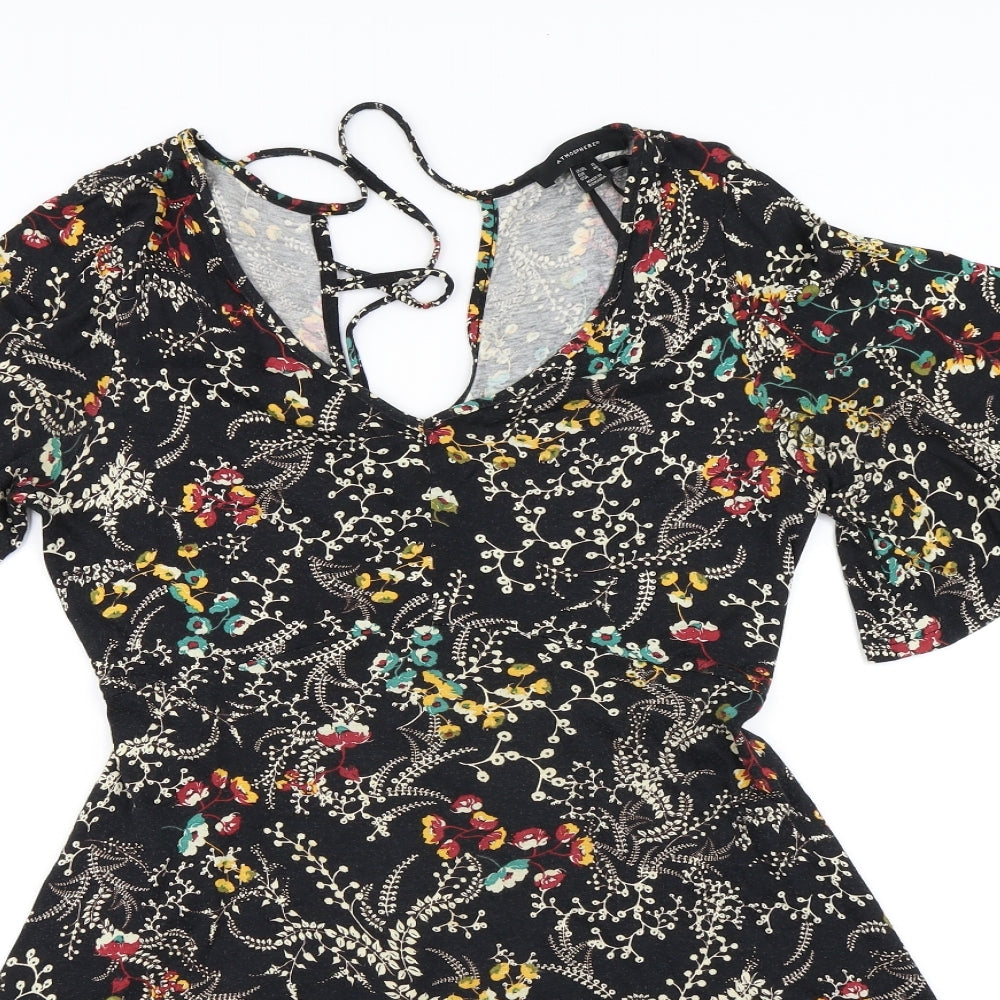 Atmosphere Womens Black Floral  Fit & Flare  Size 12