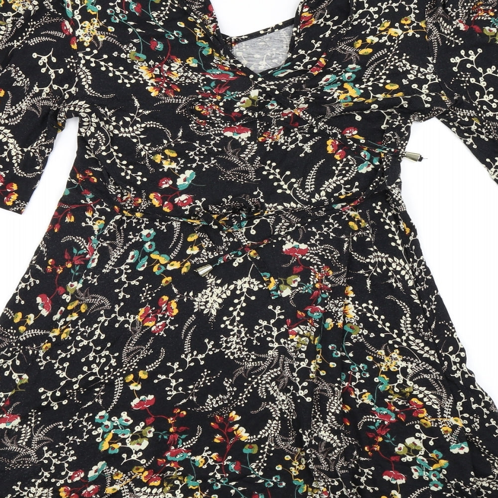 Atmosphere Womens Black Floral  Fit & Flare  Size 12