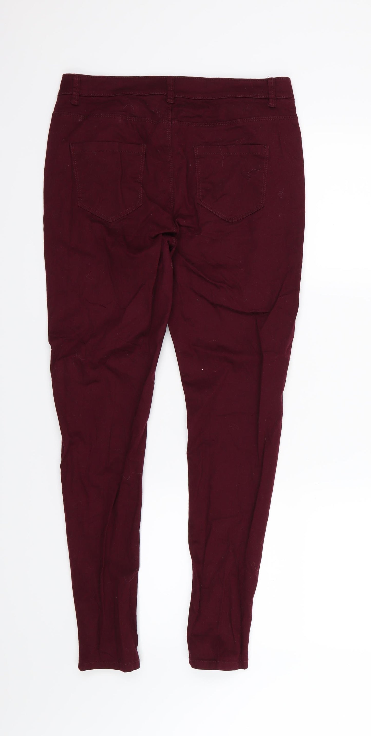 Denim & Co. Womens Purple  Denim Skinny Jeans Size 12 L27 in - Burgundy