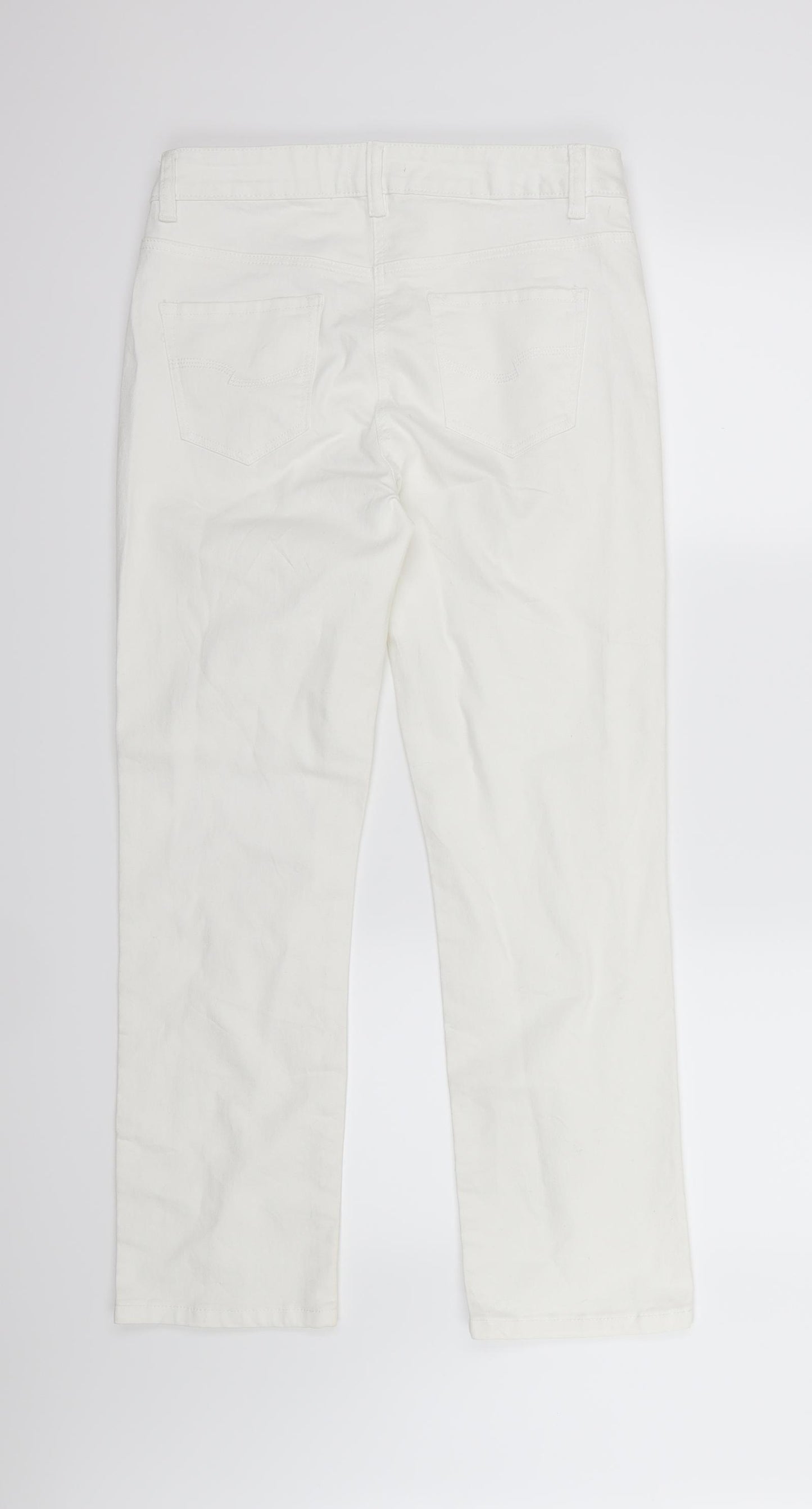 TU Womens White  Denim Straight Jeans Size 14 L28 in