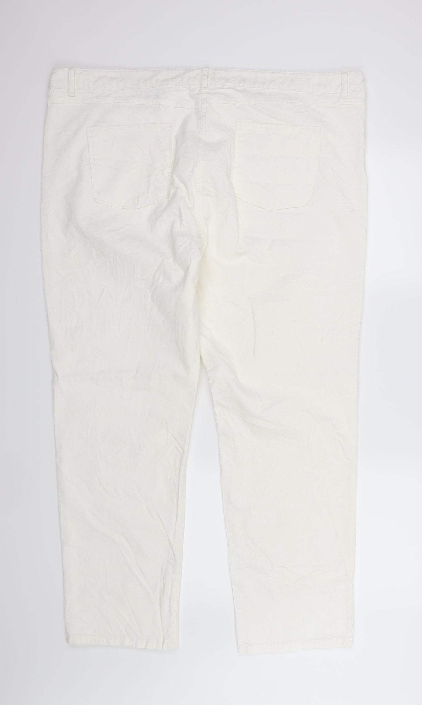 Marks and Spencer Womens White  Corduroy Straight Jeans Size 24 L30 in