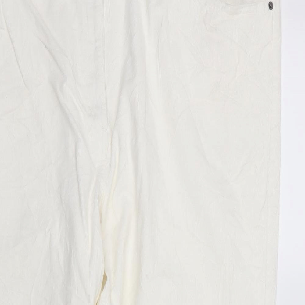 Marks and Spencer Womens White  Corduroy Straight Jeans Size 24 L30 in