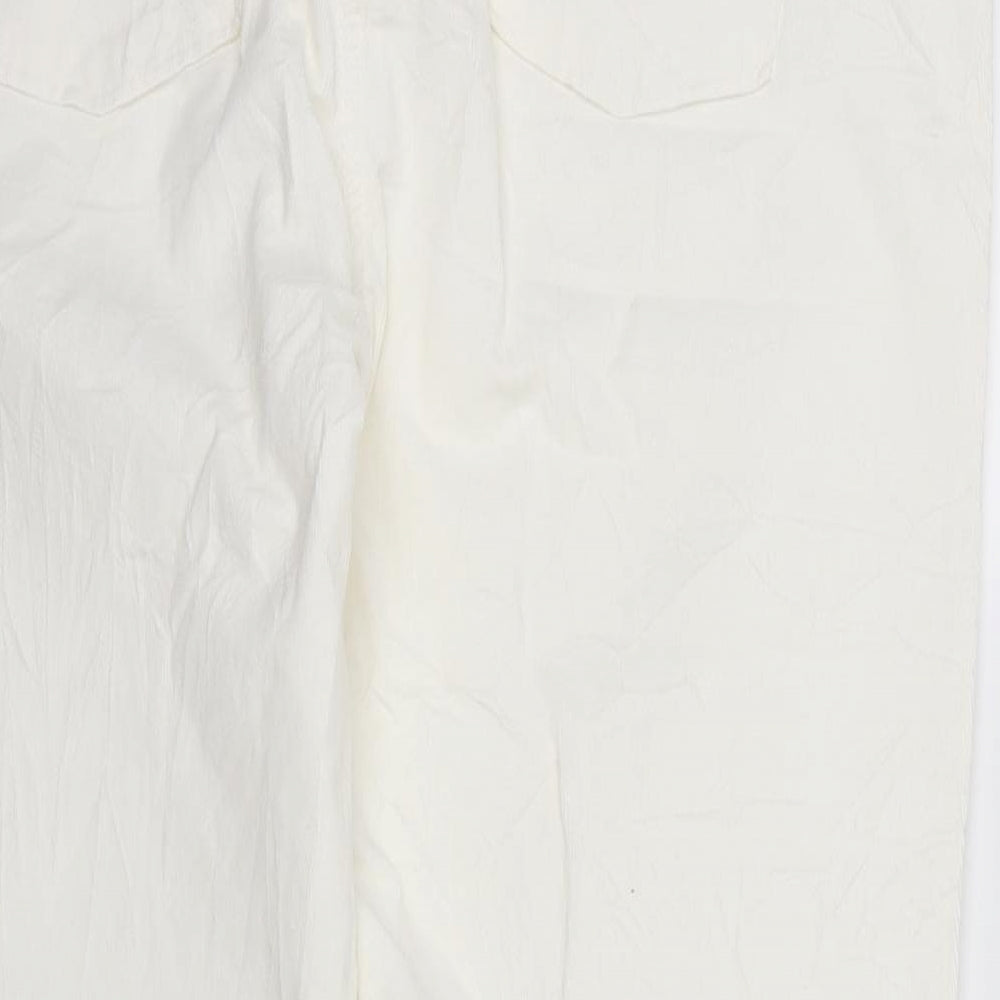Marks and Spencer Womens White  Corduroy Straight Jeans Size 24 L30 in