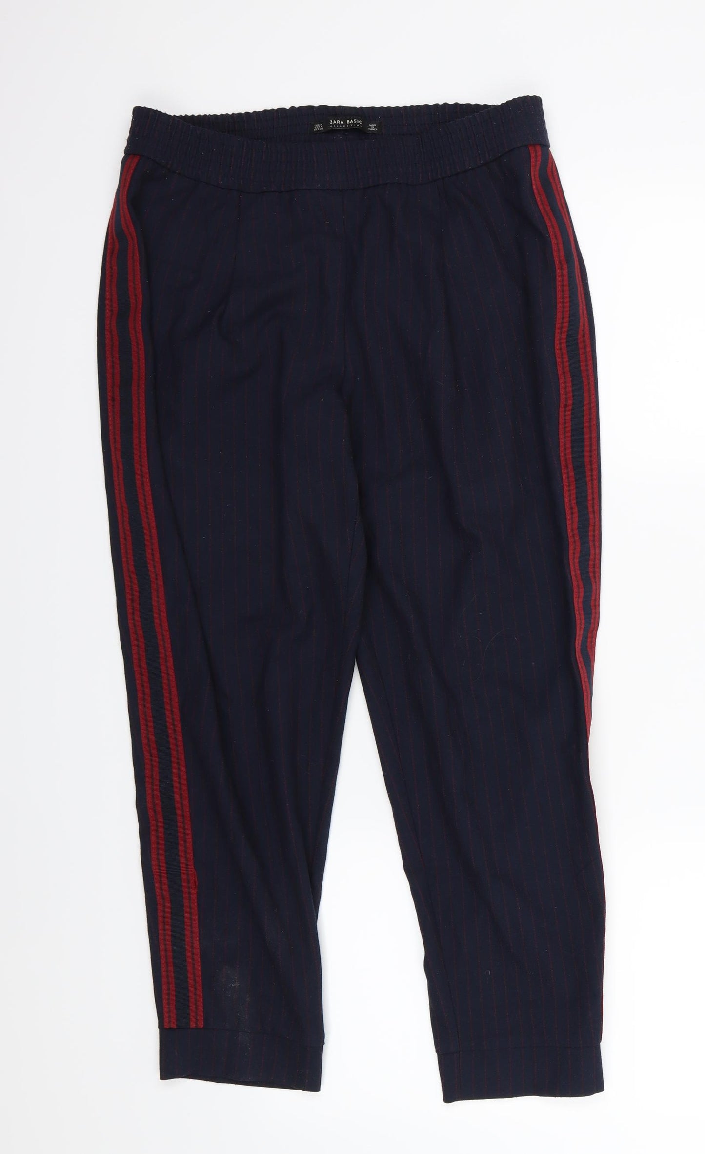 Zara Womens Blue Striped  Trousers  Size M L25 in