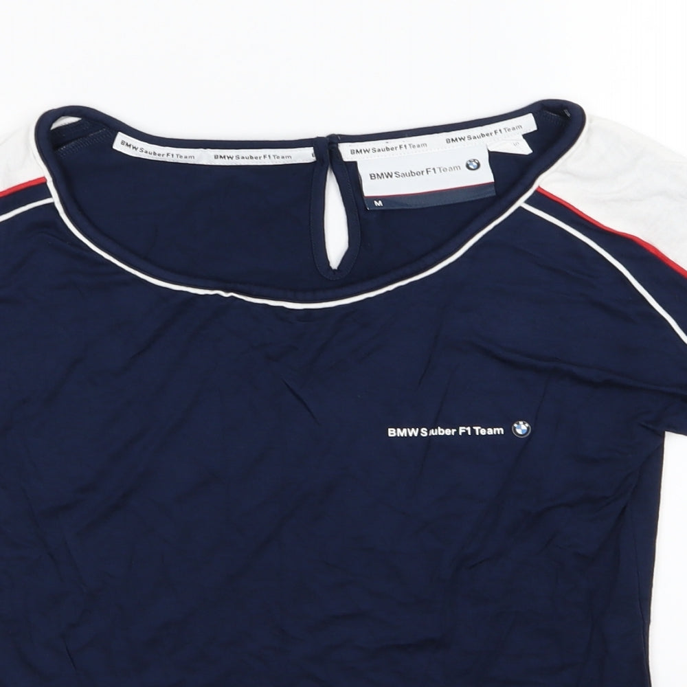 BMW Womens Blue  Rayon Basic T-Shirt Size M  - Sauber F1 Team