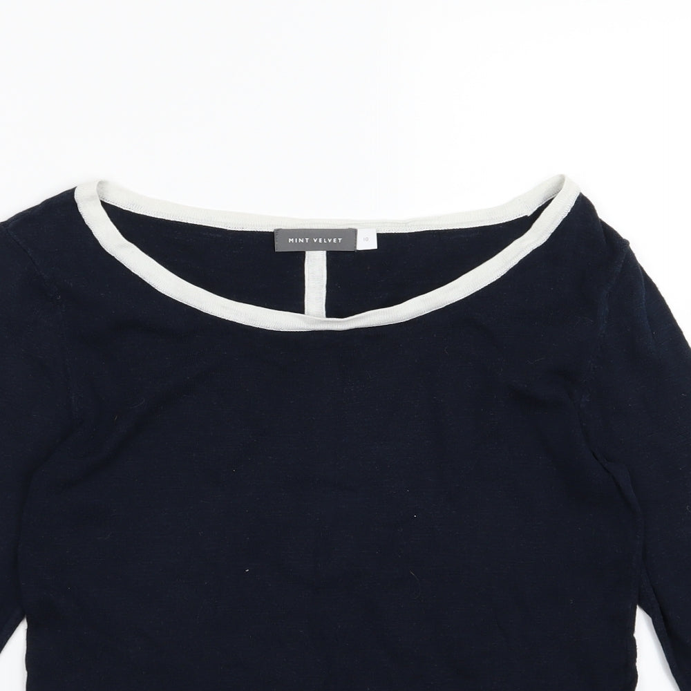 Mint Velvet Womens Blue  Knit Pullover Jumper Size 10