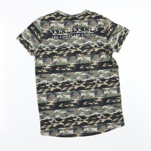 Primark Boys Green Camouflage Jersey Basic T-Shirt Size 11-12 Years  - Harlem