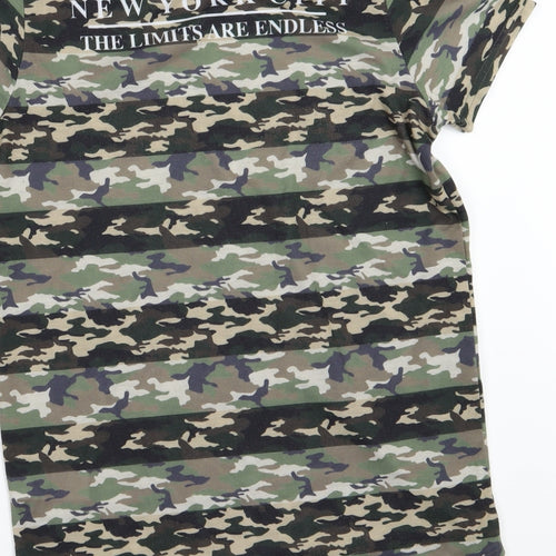 Primark Boys Green Camouflage Jersey Basic T-Shirt Size 11-12 Years  - Harlem