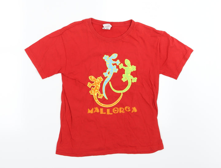 Fruit of the Loom Boys Red Jersey Basic T-Shirt Size 9-10 Years - Mallorca