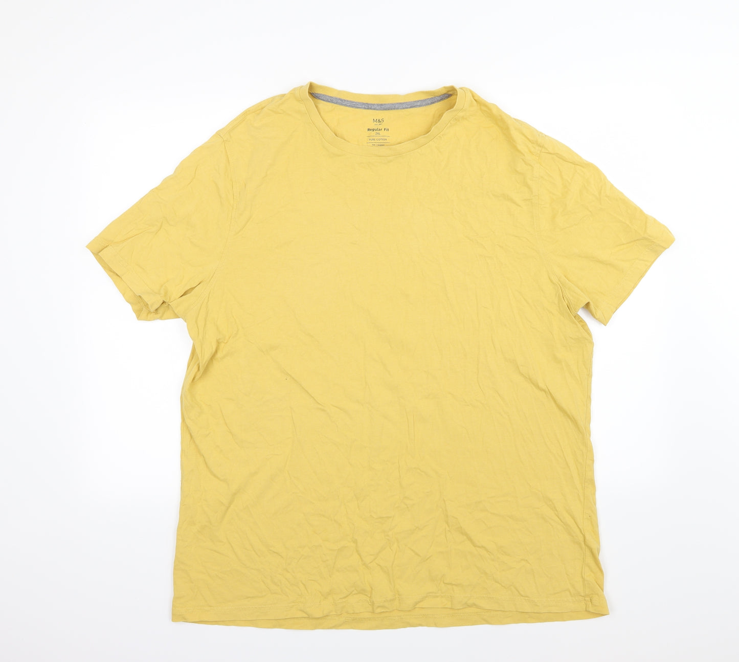 Marks and Spencer Mens Yellow  Jersey  T-Shirt Size 2XL