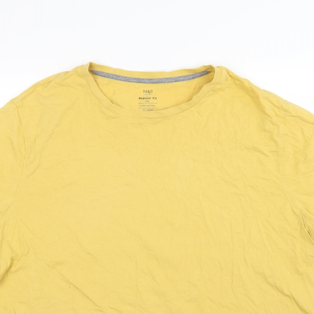 Marks and Spencer Mens Yellow  Jersey  T-Shirt Size 2XL