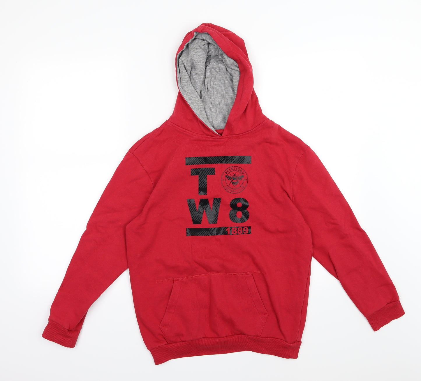 Brentford Football Club Boys Red  Jersey Pullover Hoodie Size 11-12 Years