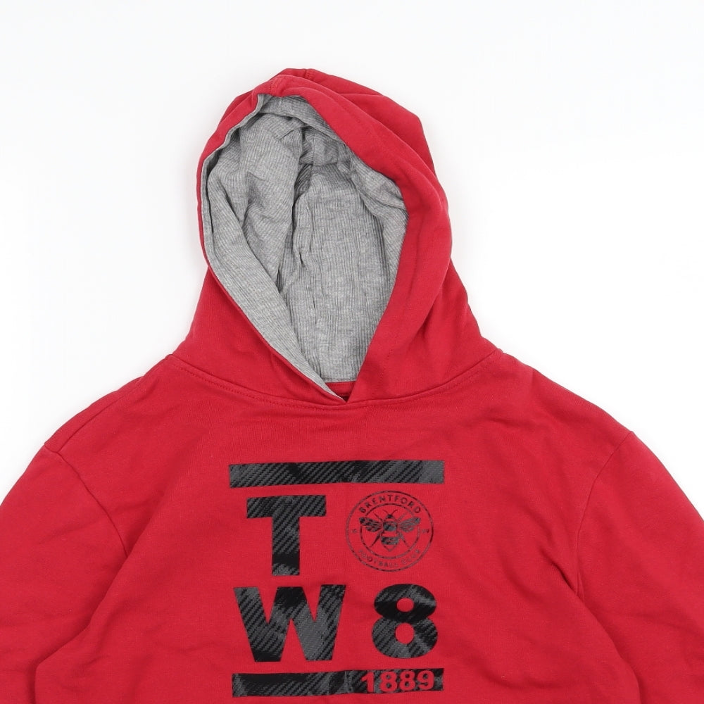 Brentford Football Club Boys Red  Jersey Pullover Hoodie Size 11-12 Years