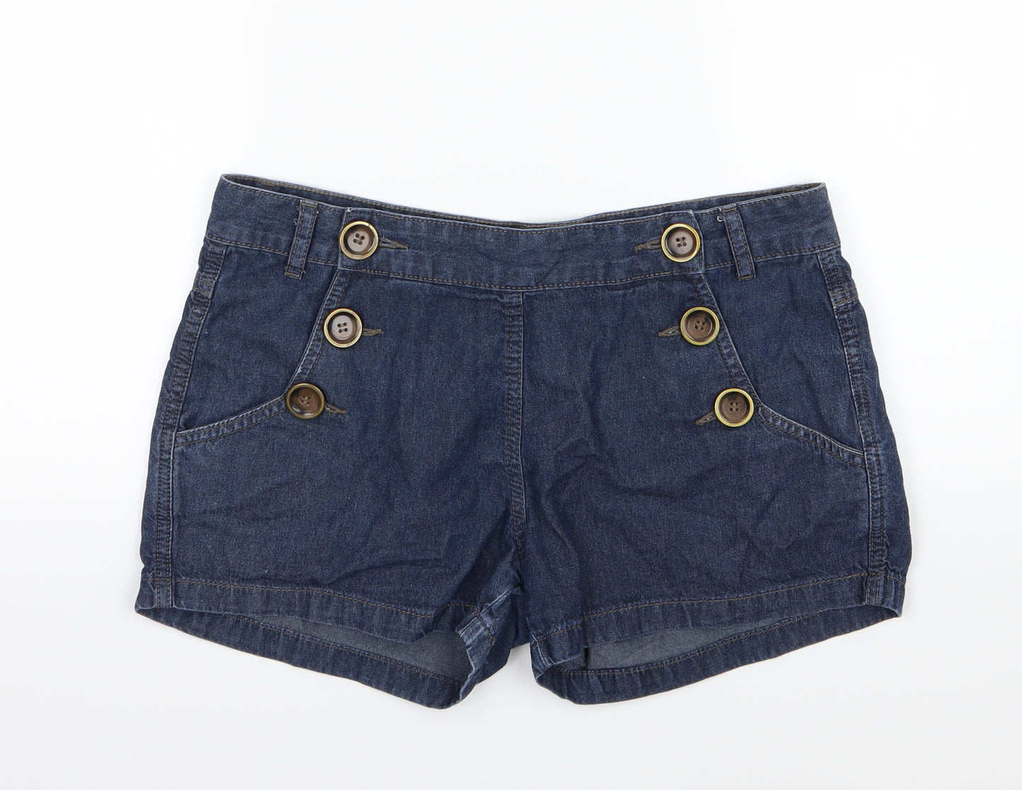 Denim & Co. Womens Blue  Denim Sailor Shorts Size 10